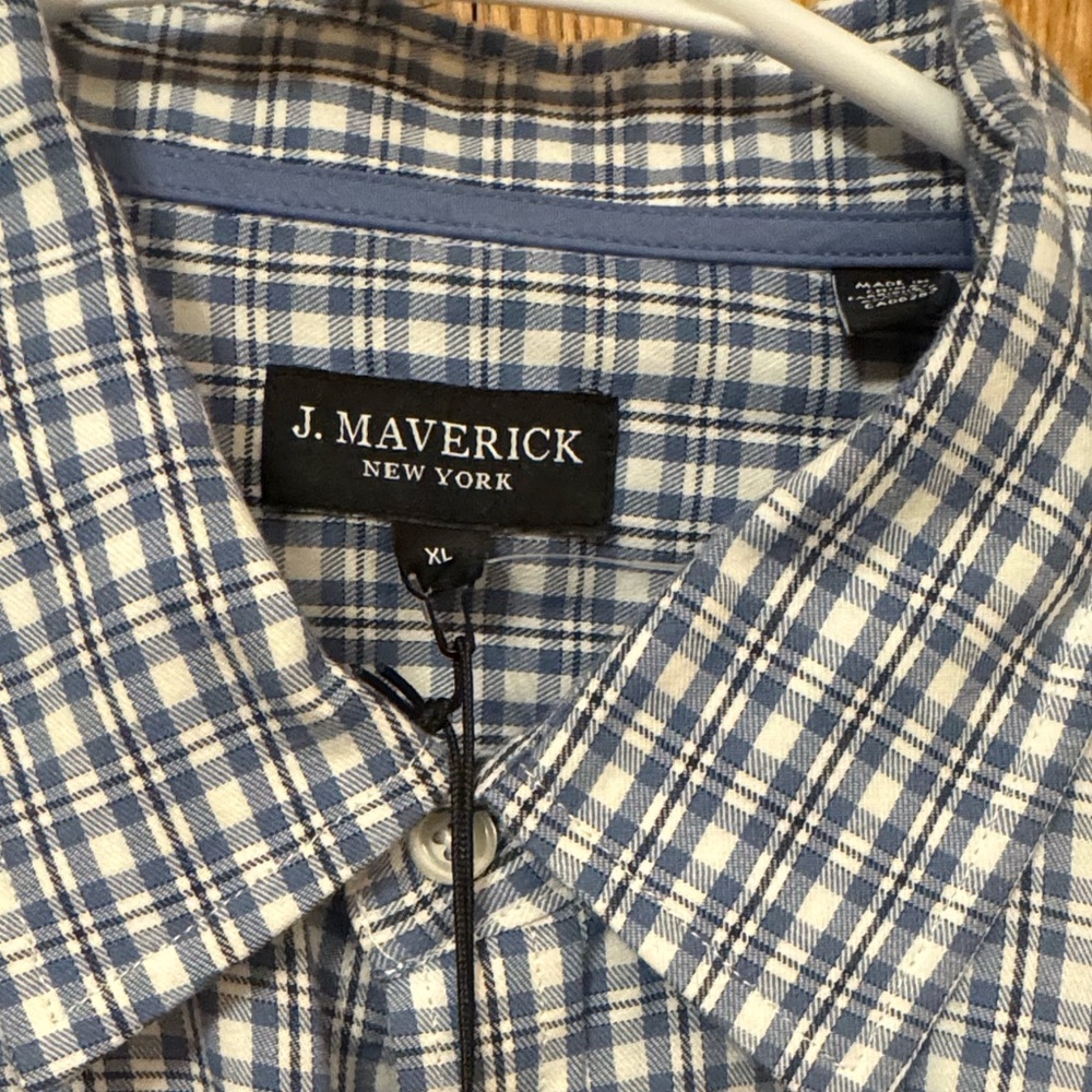 J. Maverick  Blue Casual Button Down Shirt - Picture 2 of 3